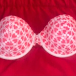 Heart Patterned Pink Bra